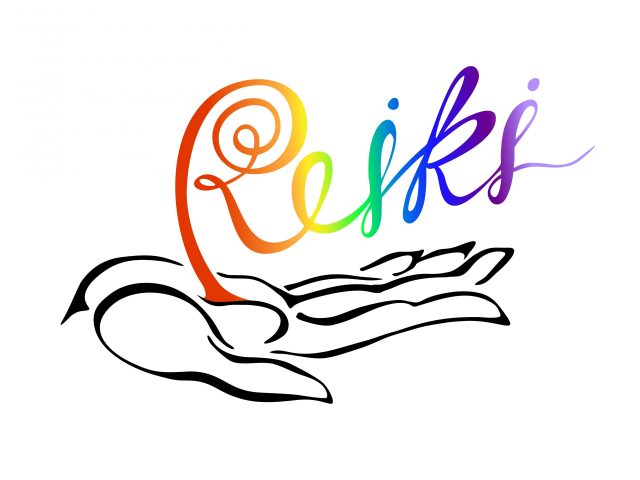Reiki Energy. Logotype. Healing energy. Alternative medicine Spiritual practice Vector